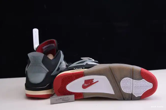 Cheap Off White x Air Jordan 4 Bred Retro CV9388-001 0507